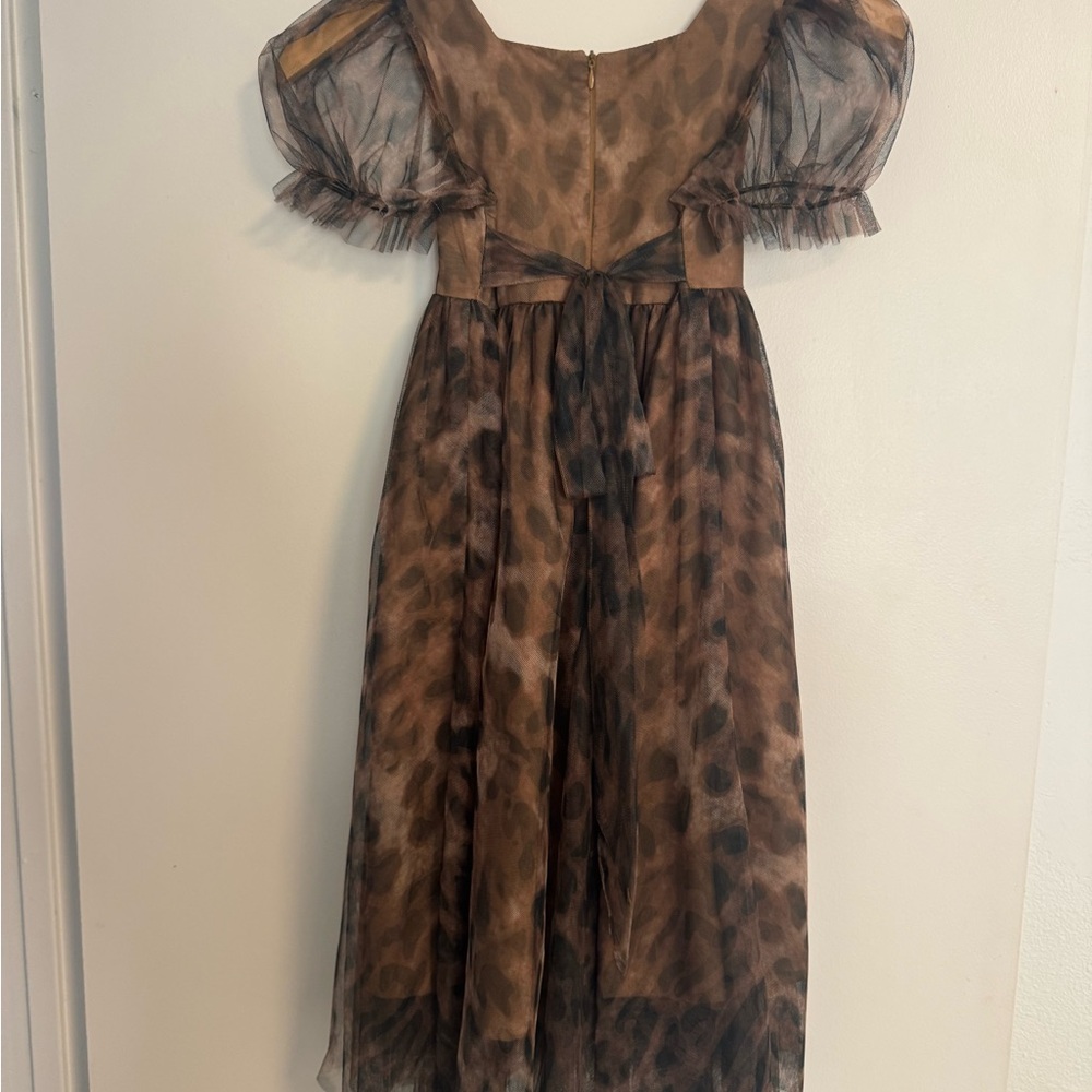 Lola + The Boys Brown Leopard Print Formal Dress
